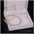 3-8cm big gold hoop earrings austria crystals diamond hoop earrings earring Earhole free big hoop wholesale